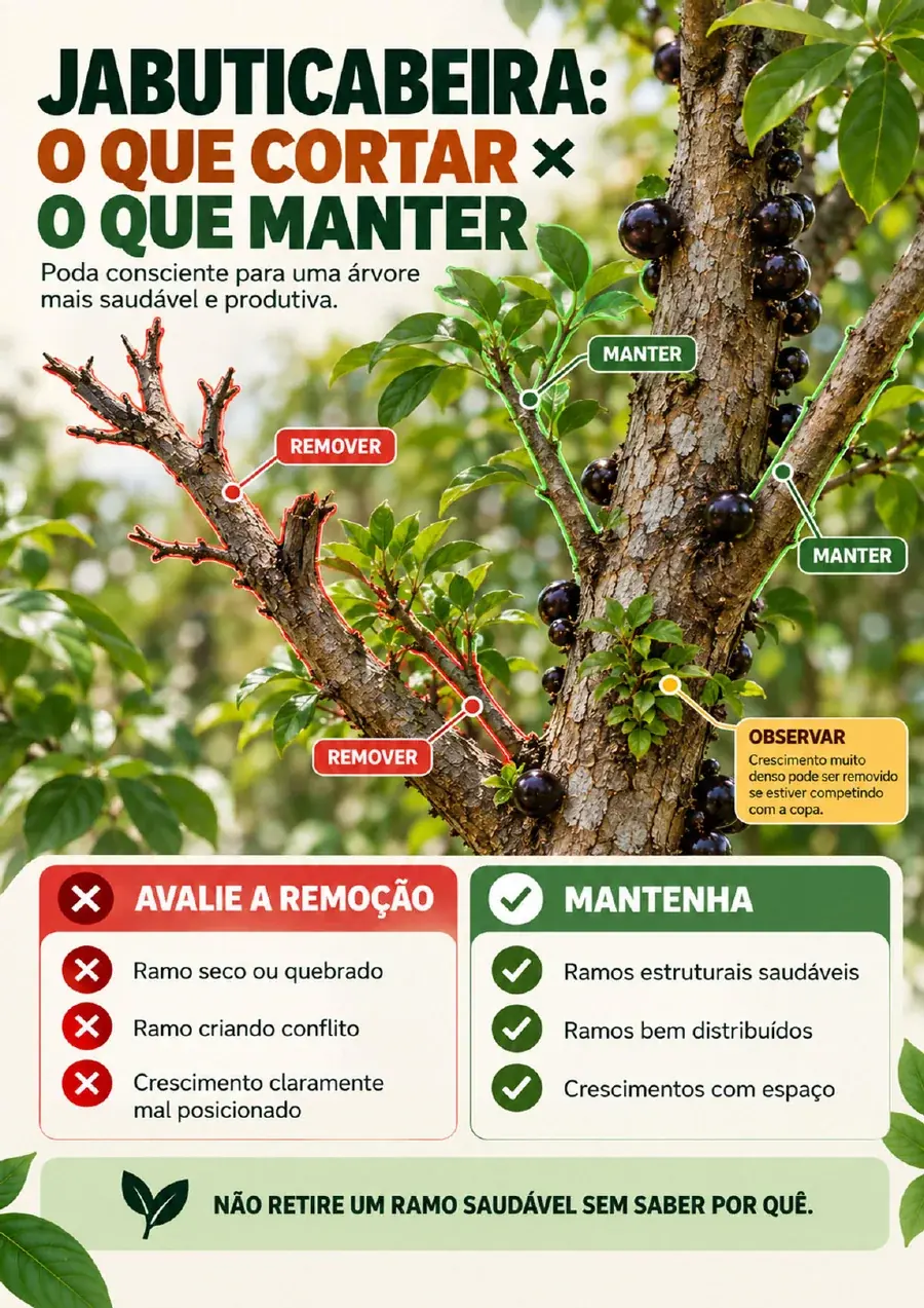 Página ilustrada do guia de poda