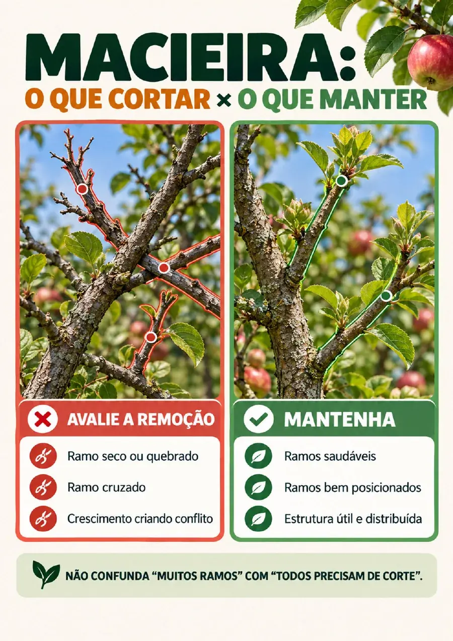 Página ilustrada do guia de poda