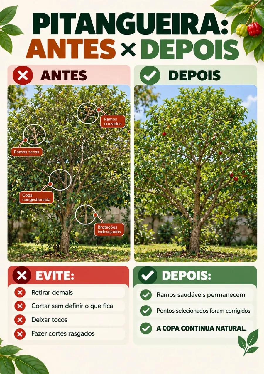 Página ilustrada do guia de poda