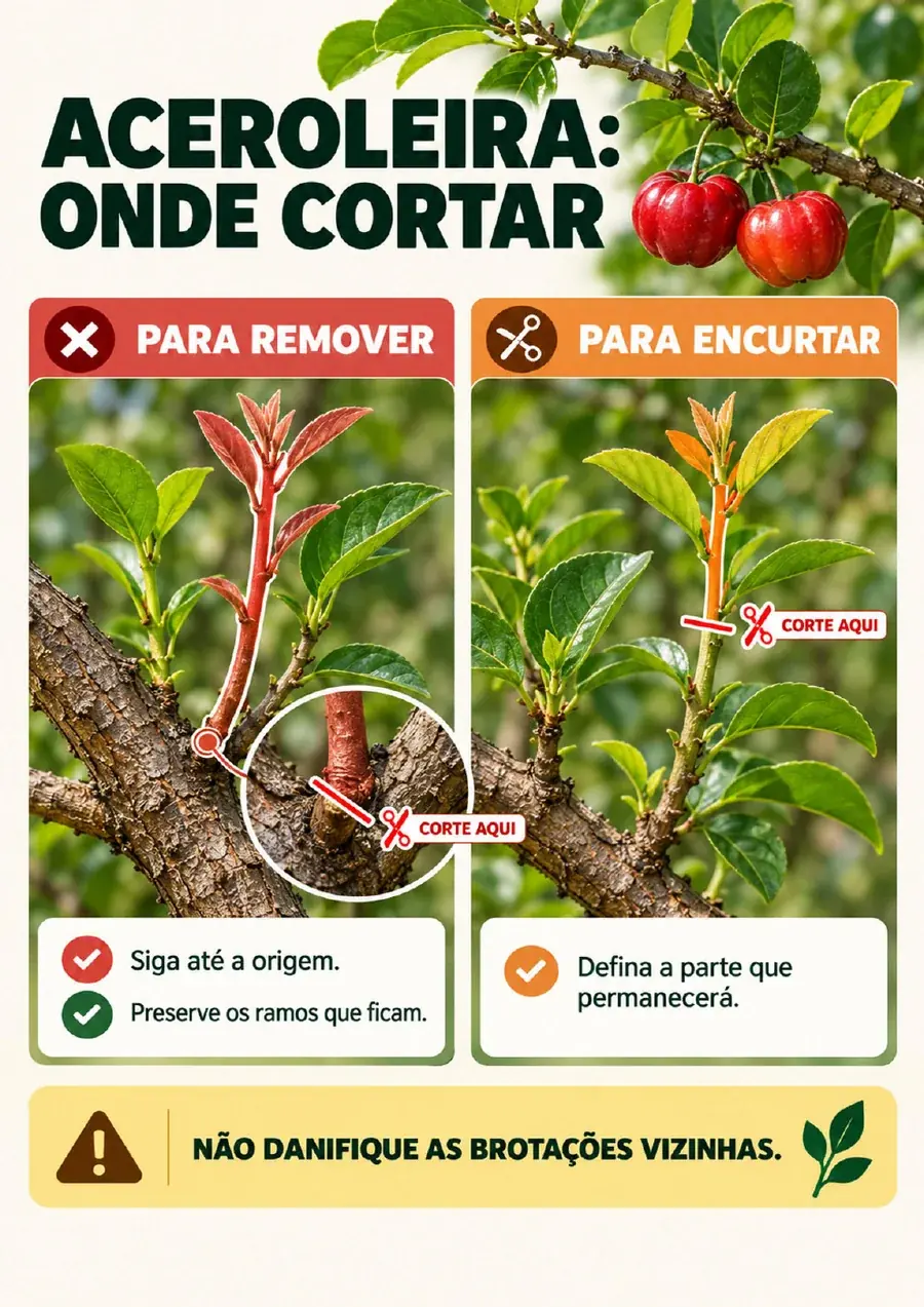 Página ilustrada do guia de poda