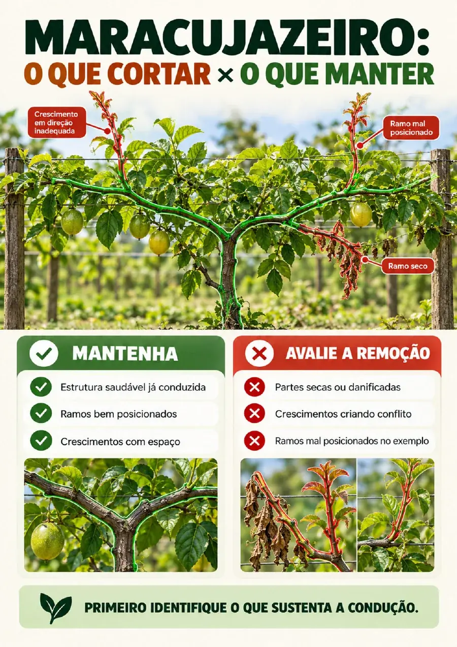 Página ilustrada do guia de poda